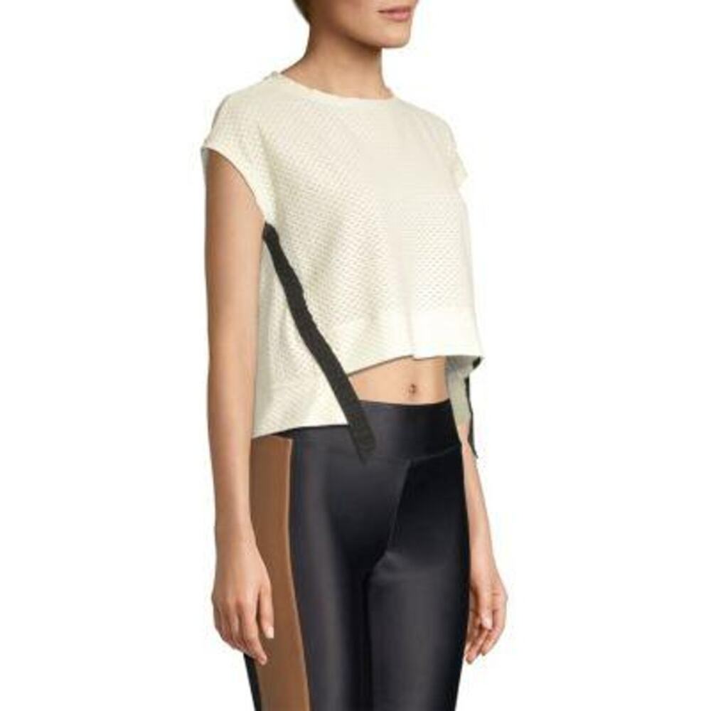 Koral Futurist Netz Mesh Crop Top Cream XS
